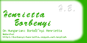 henrietta borbenyi business card